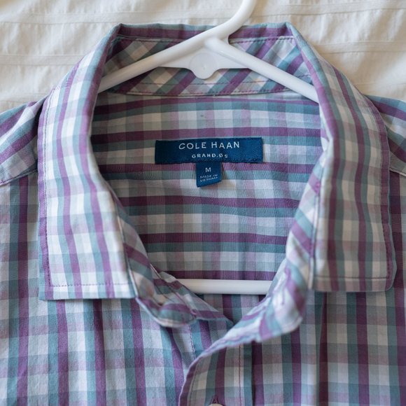 Cole Haan Grand OS Button Down Dress Shirt Size M - Picture 3 of 7